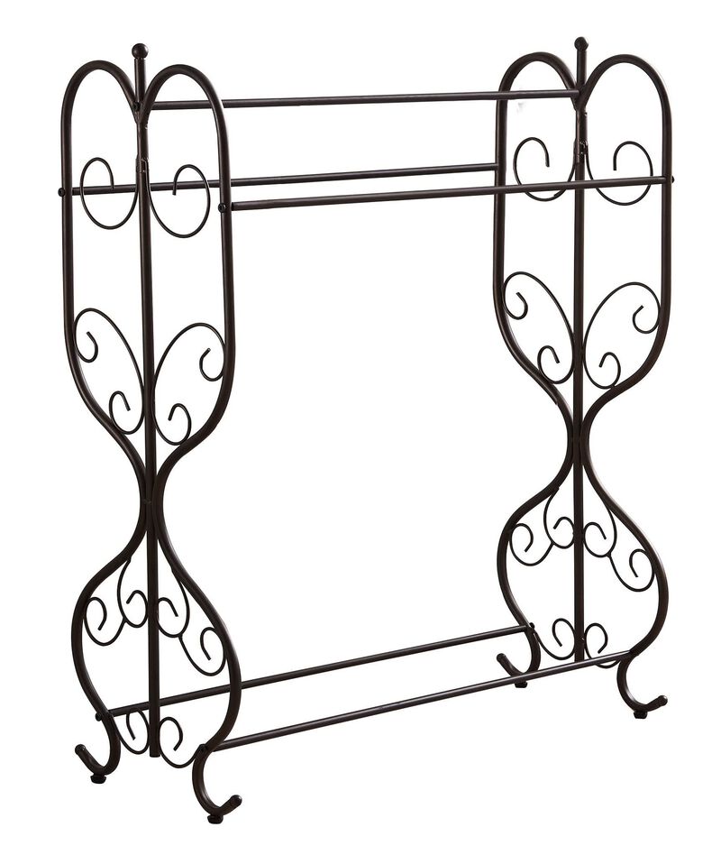 Kings Brand Furniture Freestanding Pewter Metal Towel Rack Stand with 3 Bars for Bathroom, Laundry Room, Blanket Rack image number 0
