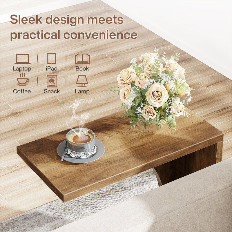 Sofa Side Table, C-Shaped End Table for Couch image number 5