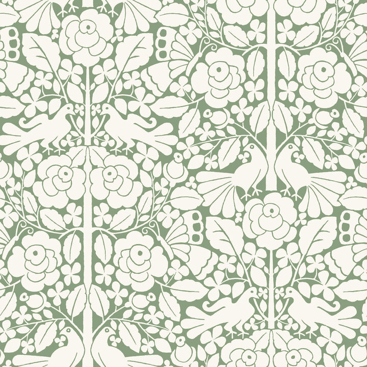 Fairy Tales Green Wallpaper