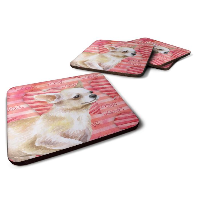 Caroline's Treasures Chihuahua Leg up Love Decorative coasters, Multicolor