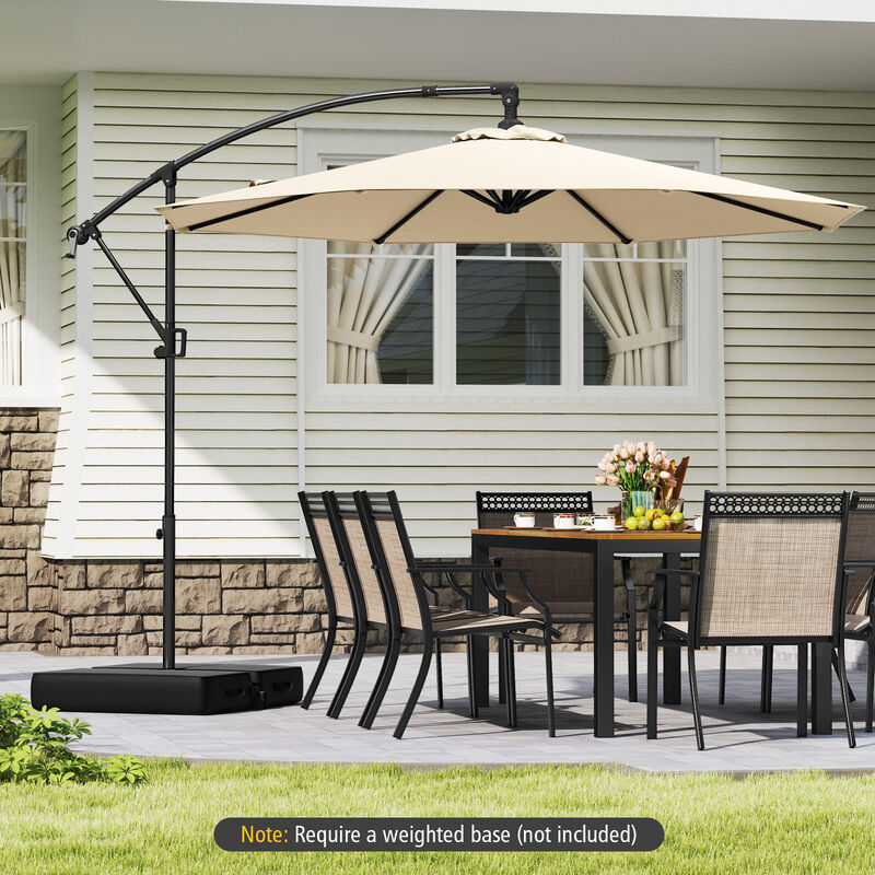 Offset Hanging Patio Umbrella with Base &ndash; Infinite Tilt Cantilever Design