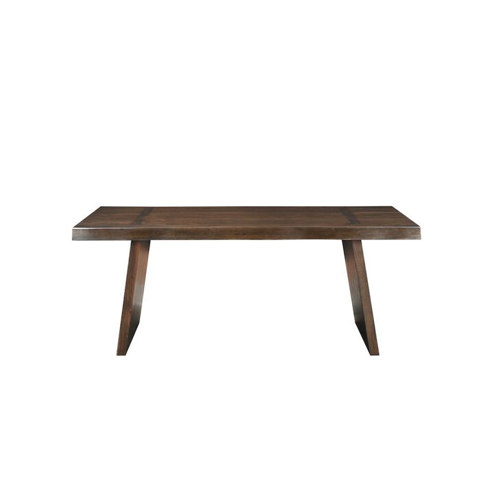 Taran Designs Elyria 75 Live Edge Solid Wood Double Pedestal Dining Table