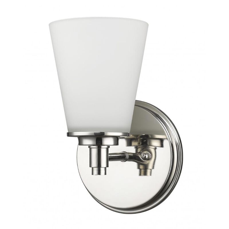 Hivvago Silver Wall Light with Frosted Glass Shade
