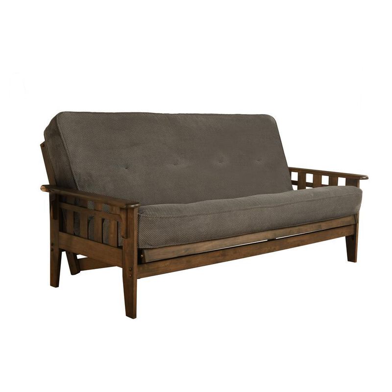 Tucson Frame-Rustic Walnut Finish-Marmont Thunder Mattress