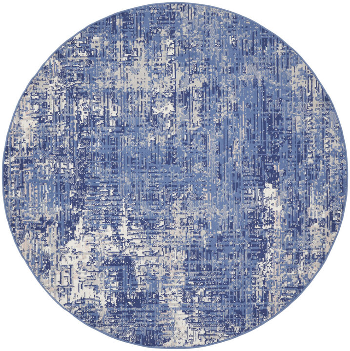 HomeRoots Abstract Distressed Round Rug