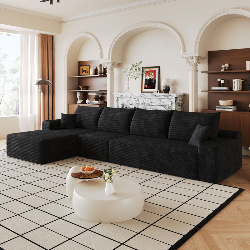 Watvit 135" L-Shape  Cloud Sectional Couch image number 1