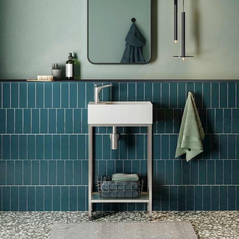 Pierre 19.5 Single, Freestanding, Open Shelf, Matte Black Frame Bathroom Vanity image number 5