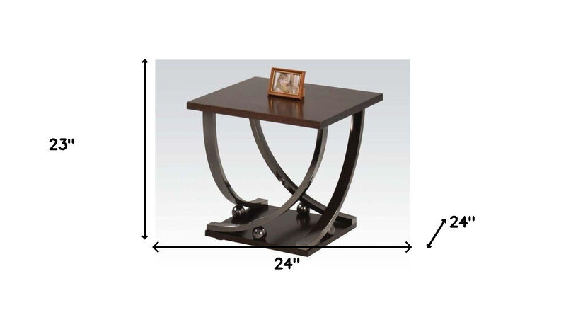 Homezia 23"  Square End Table With Shelf