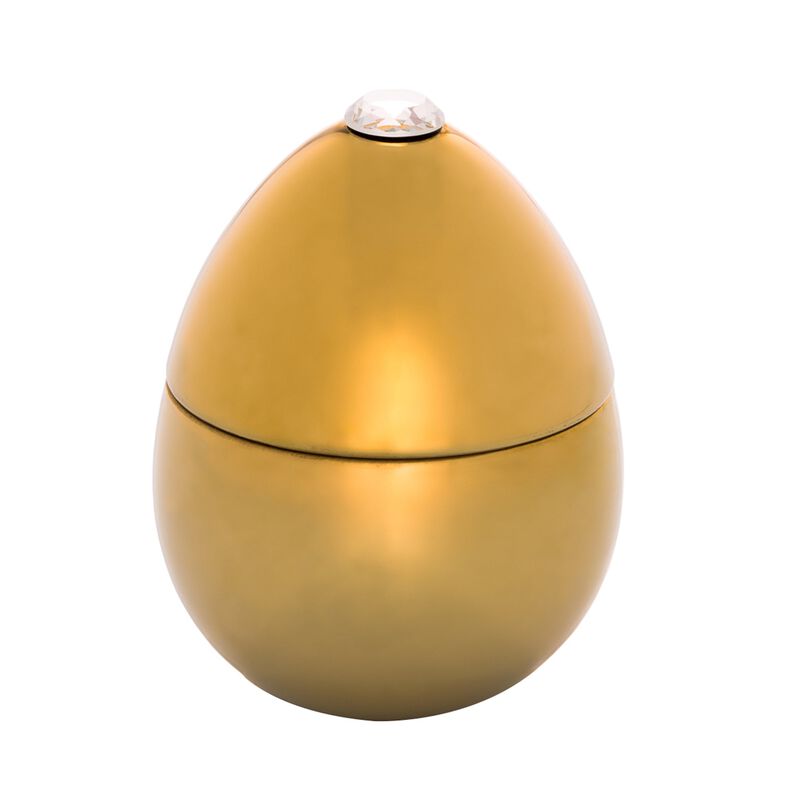 Candle in Ceramic Egg BOIS DE ROUSSIE 7 oz Gold 5.12 diam. x 6.5 in image number 0