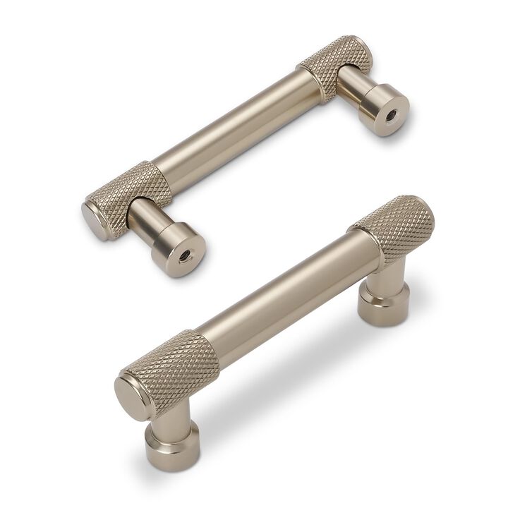 BUKOBYHE 10 Pack 3 Inch(76mm) Champagne Bronze Kitchen Cabinet Handles Knurled Cabinet Pulls Drawer Pulls Cabinet Hardware