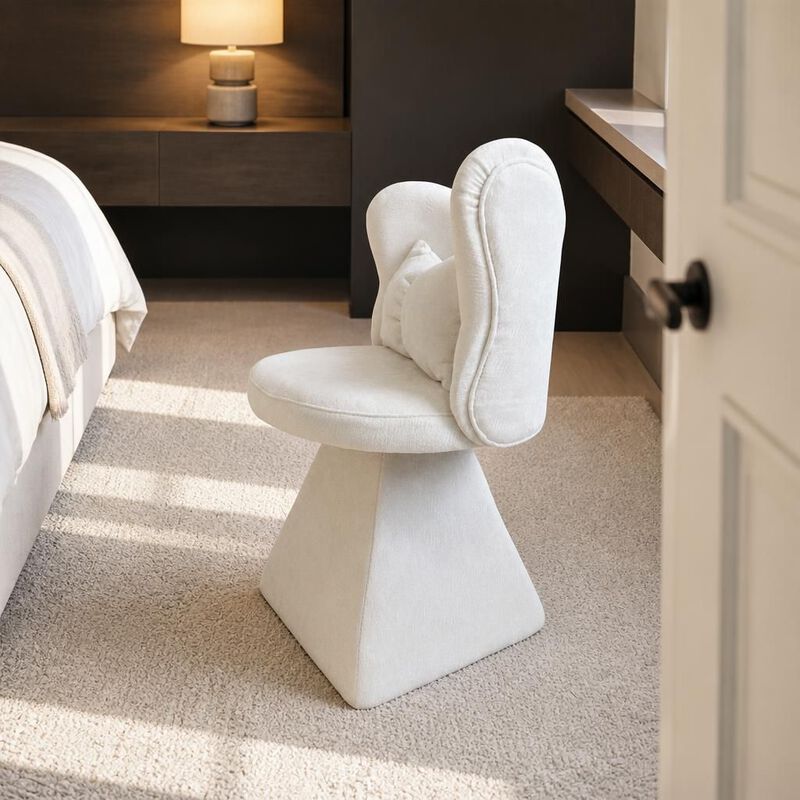 GOODSILO 360 Swivel Butterfly Back Vanity Chair Armless Accent Makeup Seating for Dining, Bedroom, Study and Recreational Use image number 3