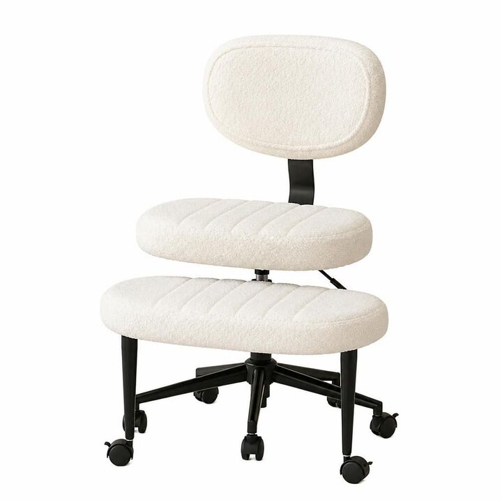 GOODSILO Ergonomic Multi-Position Cross Legged Office Chair, Swivel Rolling Meditation Fidget Chair with Back Support for Home Office