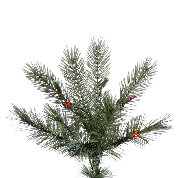 Vickerman 3' Cashmere Pine Artificial Christmas Tree, Multi-Colored Dura-Lit&reg; LED Lights - Faux Christmas Tree - Seasonal Indoor Home Decor