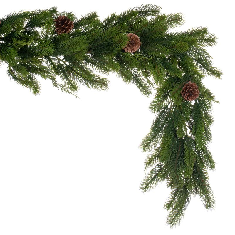 Vickerman 6' x 12" Holiday Pine Garland with Cones image number 3