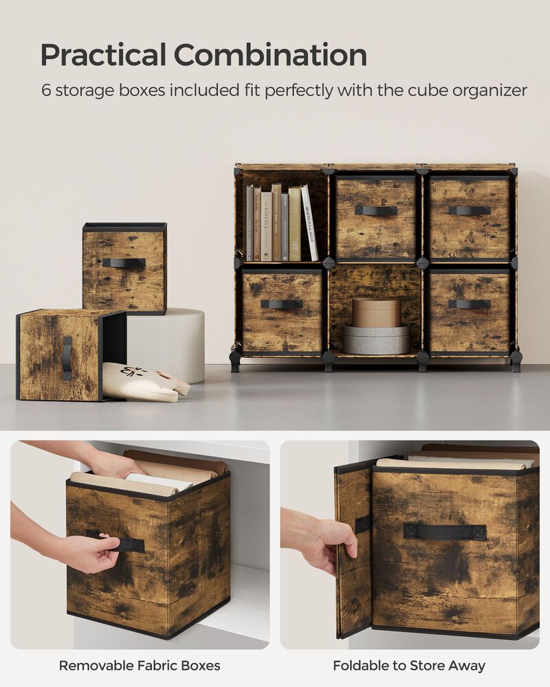 Cube Storage Organizer with 6 Storage Boxes