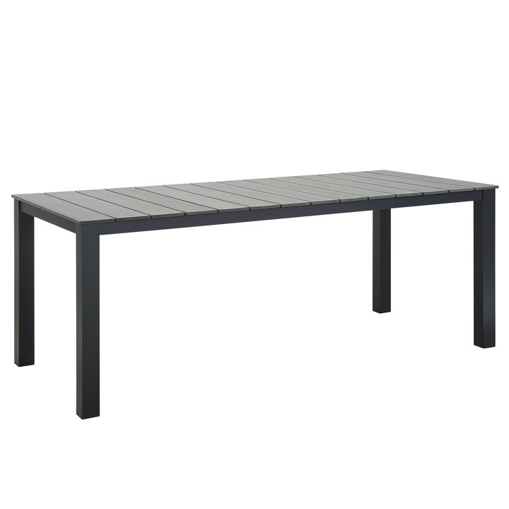 Modway - Maine 80" Outdoor Patio Dining Table Brown Gray