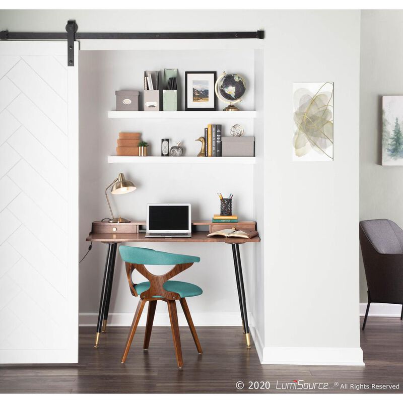 LumiSource Walnut, Teal Gardenia Chair