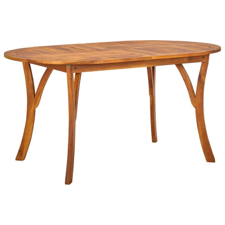 vidaXL Garden Table 59.1"x35.4"x29.5" Solid Acacia Wood