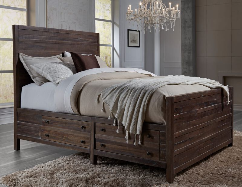 Townsend Solid Wood Storage Bed in Java