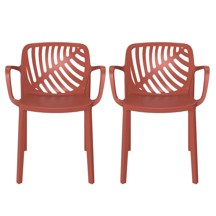 WestinTrends Outdoor Modern Stackable Patio Dining Armchairs (Set of 2)