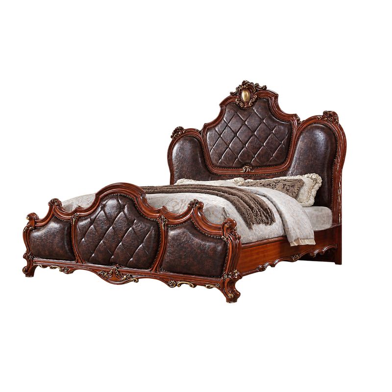 3pc King Bedroom Set, Brown, 2 Nightstands image number 2