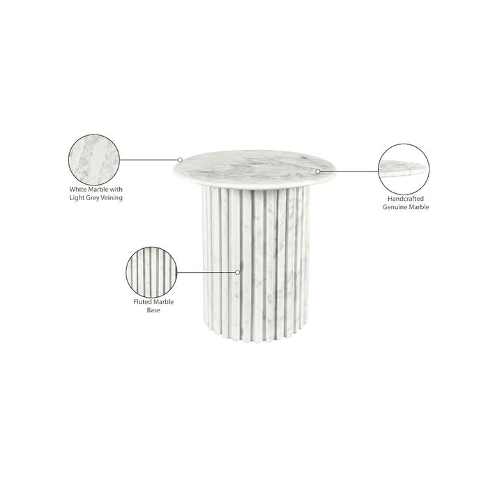 Meridian Furniture Genoa White End Table