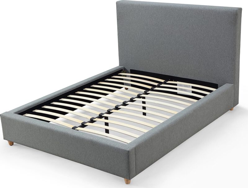 Olivia Upholstered Platform Bed in Pewter