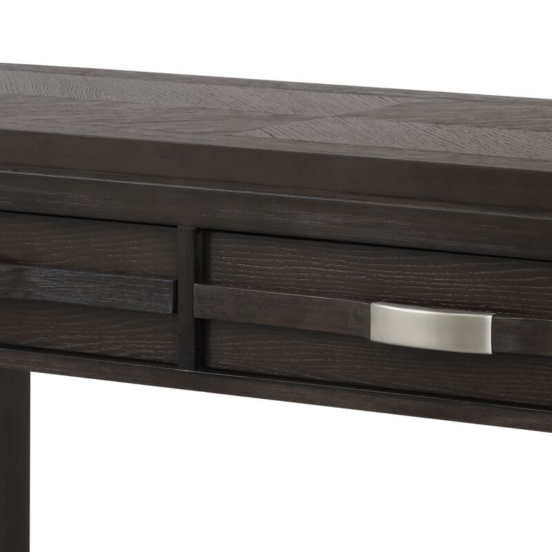 Joni 48 Inch Side Console Table, Acacia Wood, 2 Drawer, 1 Shelf, Espresso