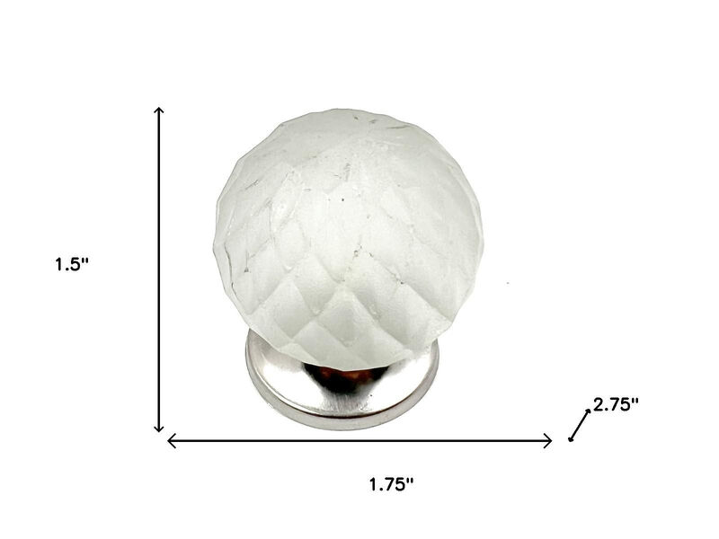 HomeRoots Set of Six White Glass Drawer Pull Knobs image number 5