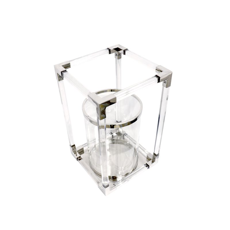 Pasargad Home Soren Chrome Polished Lucite Lantern image number 2