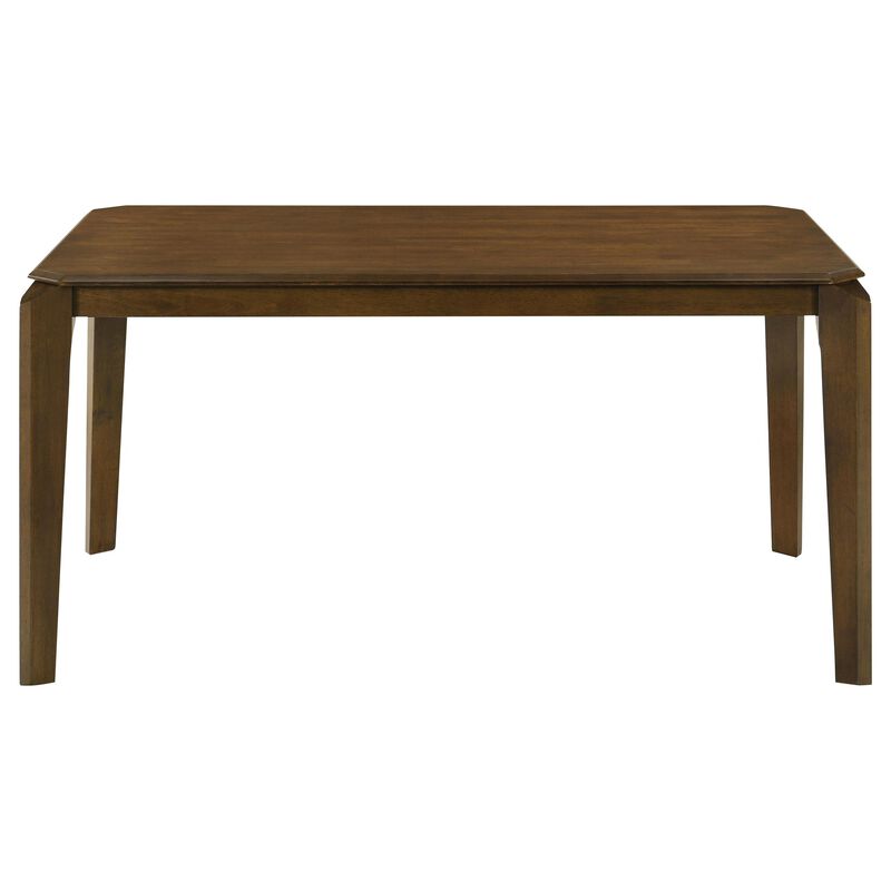 Montena Dining Table, Dark Brown Hardwood, Rectangular 59 Inch Top