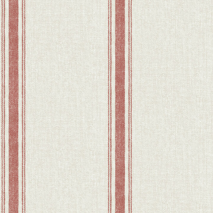 Linette Burnt Sienna Fabric Stripe Wallpaper