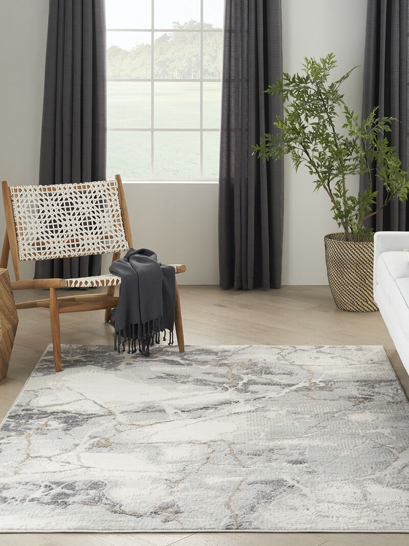 Elation ETN13 Ivory/Gray 4' x 6' Rug