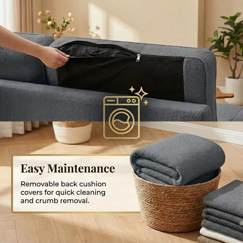 81" Sleeper Sofa Bed, 2 in 1 Pull Out Couch, Sectional Sofa with Reversible Storage, Side Pockets image number 7