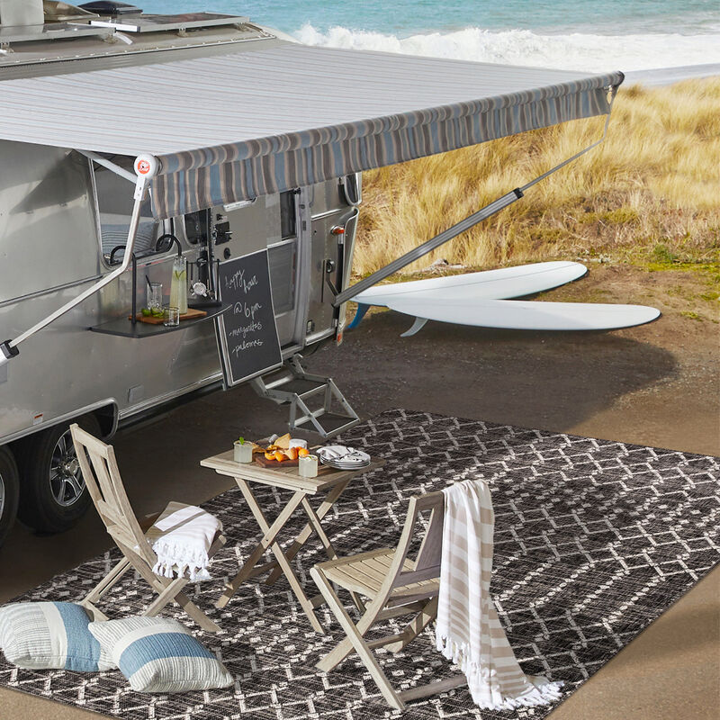 Ourika Moroccan Geometric Textured Weave Indoor/Outdoor Area Rug