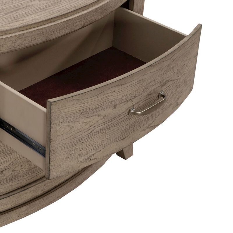 Liberty Furniture Bedroom Nightstand with Charging Station AC, USB-A, USB-C - Burnished Beige Oak image number 7