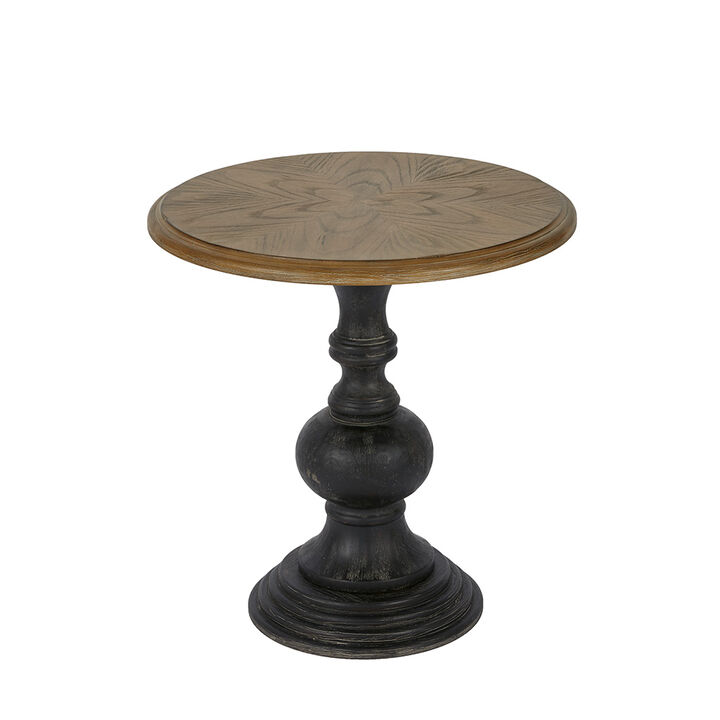 Gracie Mills Devin Chic Round Accent Table with Gold Base