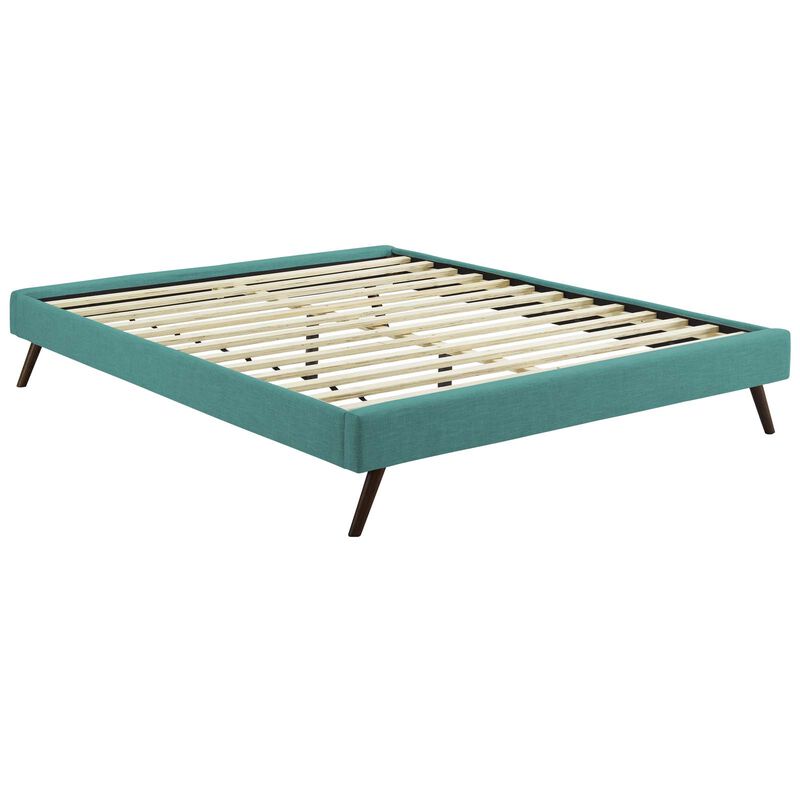 Modway - Loryn King Fabric Bed Frame with Round Splayed Legs Teal image number 2