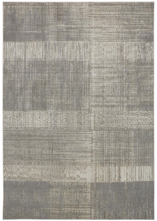4 X 6 gray And Ivory Abstract Area Rug
