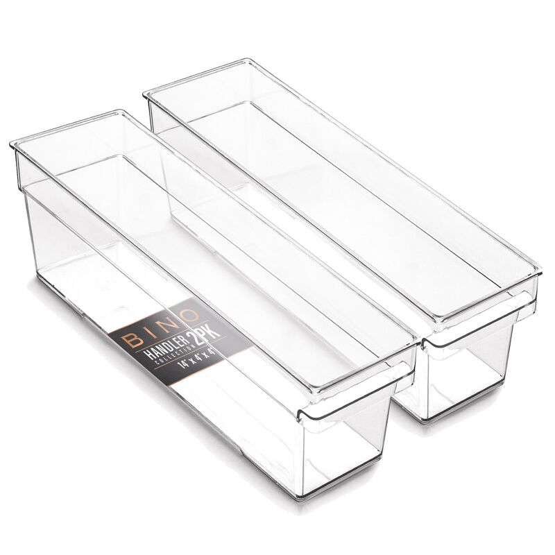 BINO | Plastic Storage Bins, Small | THE HANDLER COLLECTION | Multipurpose Organizer Bins | Kitchen Pantry Organizers and Storag