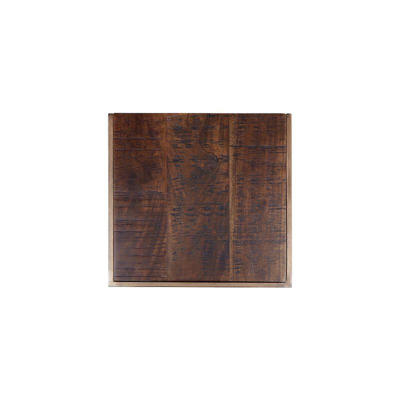 Jofran Global Archive Distressed Acacia and Stainless Steel C Table