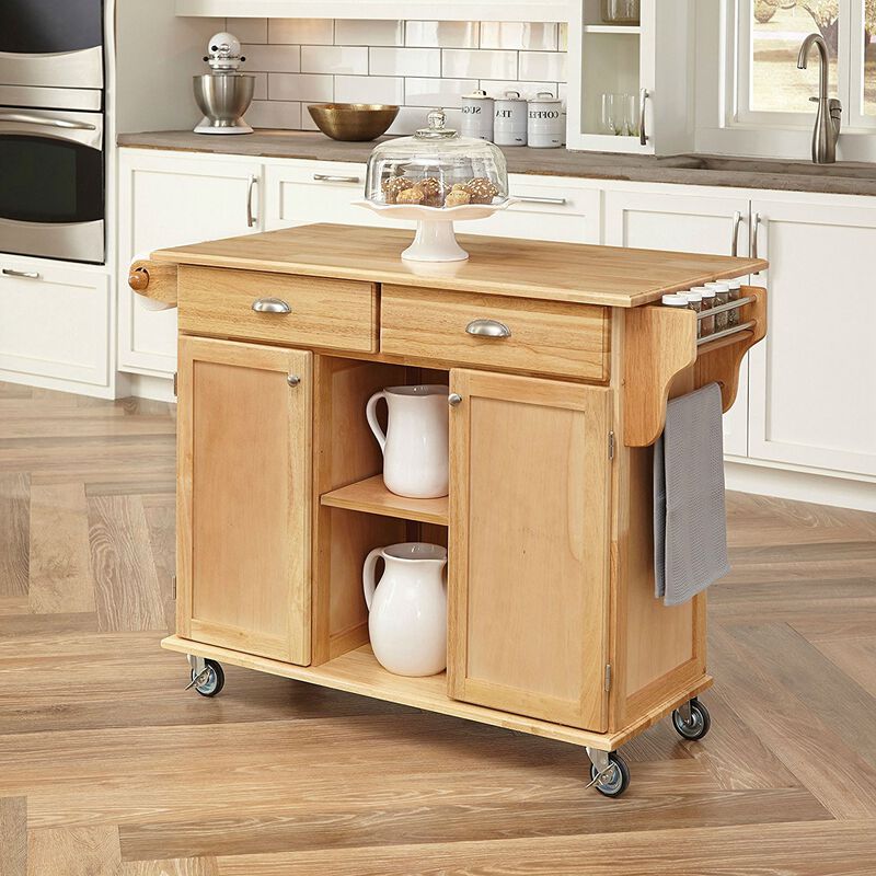 Kitchen Island Cart with Locking Casters for Stable and Mobile Kitchen Storage and Prep Space