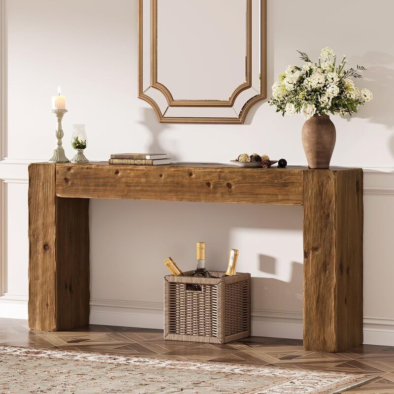 Tribesigns Farmhouse Wood Console Table image number 8