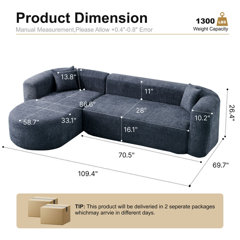 Cetram  L-Shaped Modular Sectional Sofa image number 7