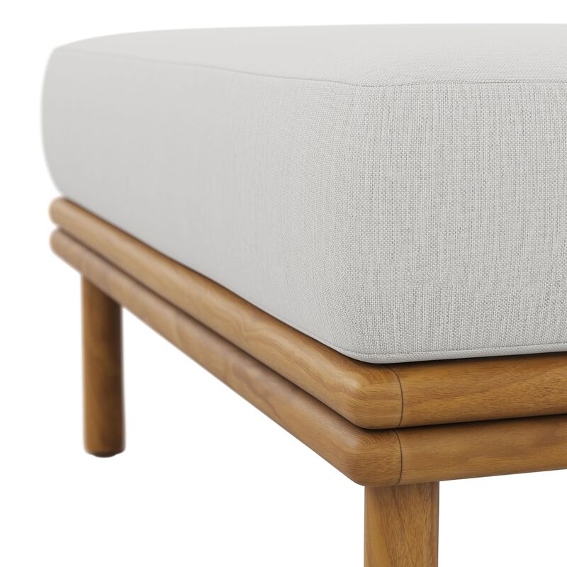 Modway Wren Teak Wood Outdoor Ottoman in Natural Sail image number 8