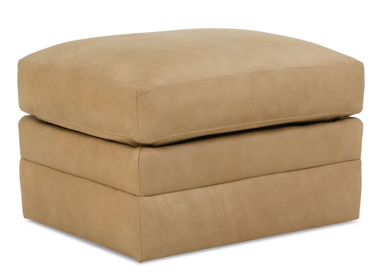 Madeline Leather Ottoman image number 1