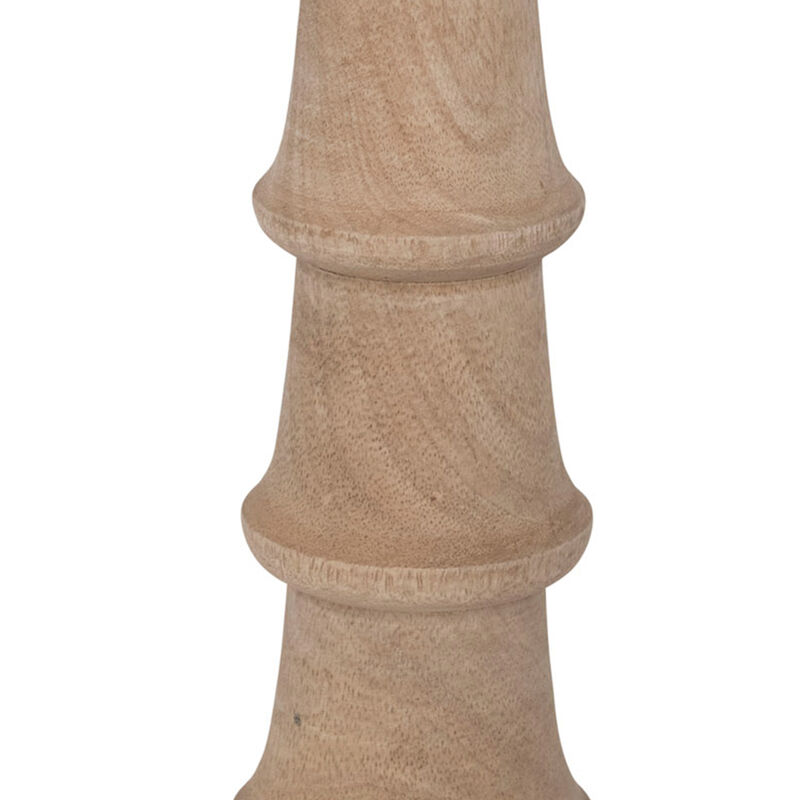 Hand-carved Mango Wood Taper Candle Holder image number 2