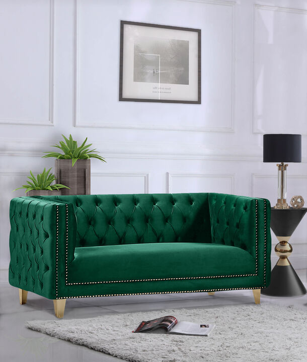 Meridian Furniture Michelle Green Velvet Loveseat