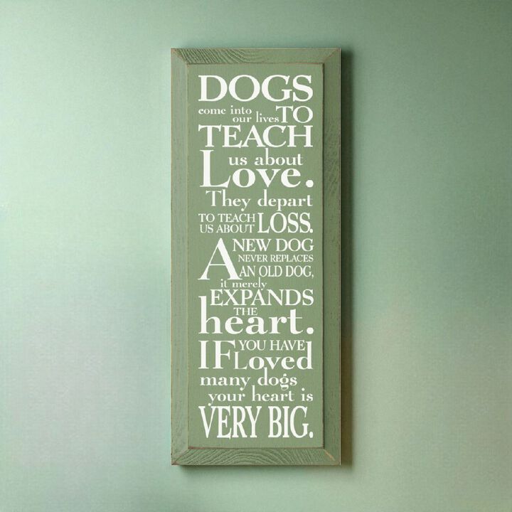Pet Lover Wood Sign Dogs Teach Us About Love Inspirational Wall Hanging