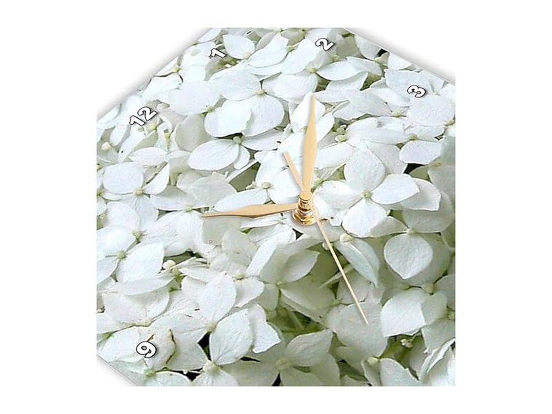 White Hydrangeas Close Wall Clock 10 Inch Home Decor image number 3